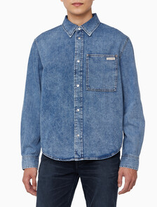 Buy 남성 레귤러핏 미드블루 데님 셔츠 in color CHALKY BLUE
