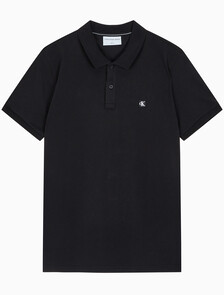 Buy 남성 슬림핏 CK 로고 뱃지  폴로 티셔츠 in color CK BLACK