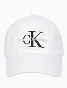 Buy 남녀공용 CKJ 모노그램 엠브로이더리 캡 in color BRIGHT WHITE