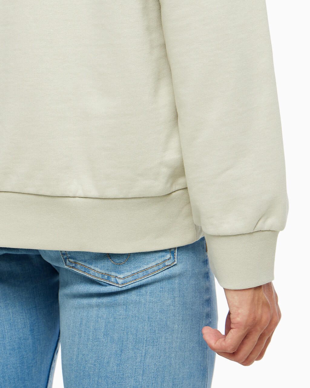 Buy 남성 롱슬리브 스텐실로고 테리 크루넥 스웻셔츠 in color BEIGE