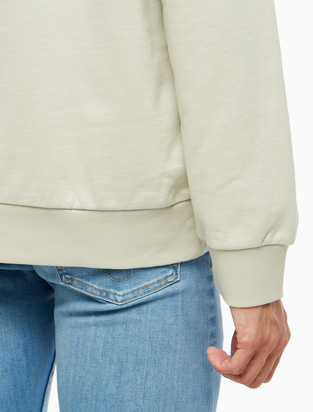 Buy 남성 롱슬리브 스텐실로고 테리 크루넥 스웻셔츠 in color BEIGE