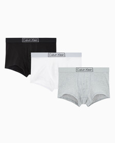 Buy 남성 CK 리이미진드 헤리티지 3PK 트렁크 in color BLACKGREY HEATHERWHITE
