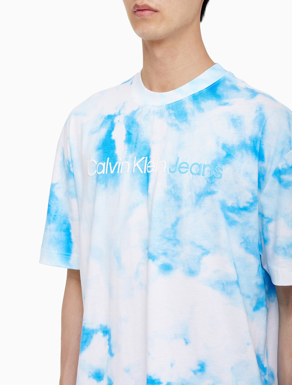 Buy 남성 썸머 스플래시 패션핏 반팔 티셔츠 in color ANCIENT WHITE/EGGSHELL