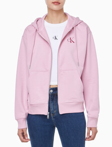 Buy 여성 모노그램 프렌치 태리 풀집업 후디 in color Pink
