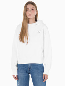 Buy 여성 아카이브 로고 플리스 후디 in color BRILLIANT WHITE