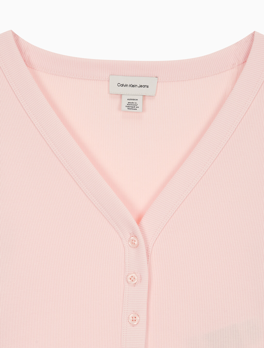 Buy 여성 롱슬리브 우븐 라벨 립 가디건 in color CLOUD PINK