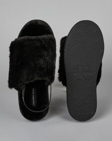 Buy 여성 루가노 에코 퍼 슬리퍼 in color CK BLACK