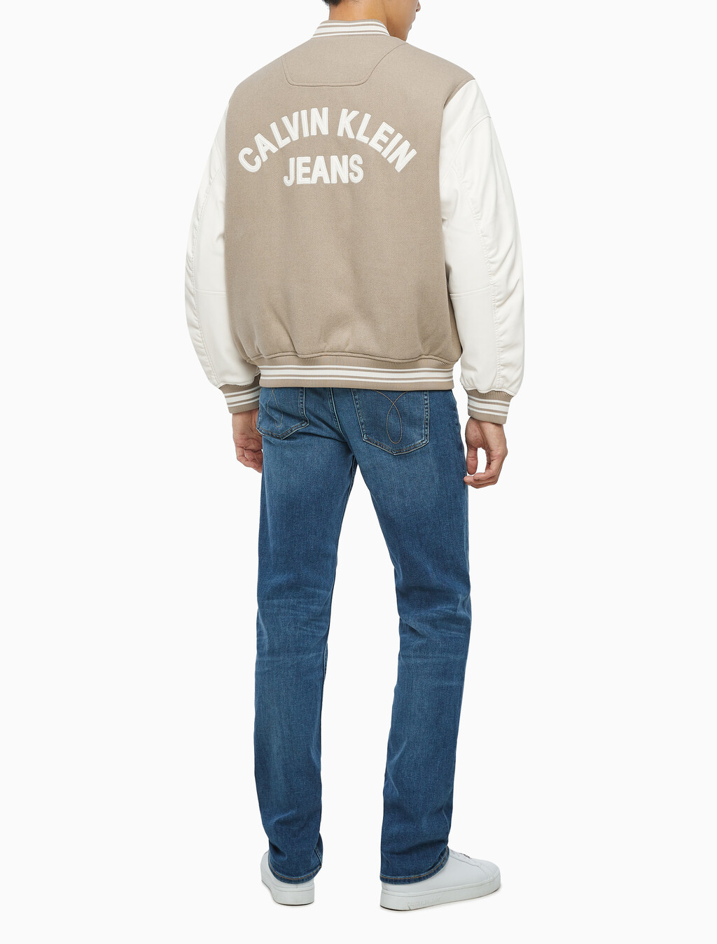 Buy 남성 바시티 봄버 자켓 in color BEIGE