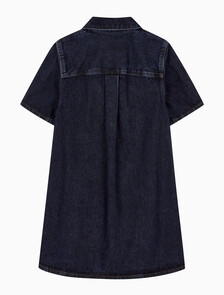 Buy 여성 팝오버 데님 드레스 in color DARK CK BLUE