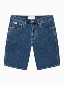 Buy 남성 레귤러 미드블루 데님 쇼츠 in color MID BLUE BACK EMBRO