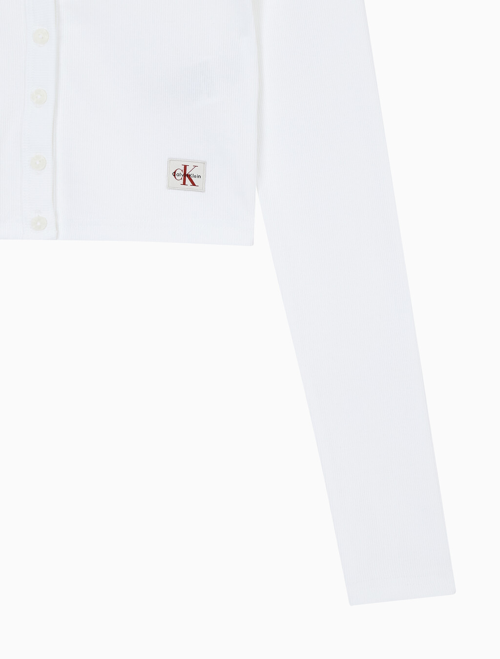 Buy 여성 우븐라벨 베이비립 가디건 in color BRIGHT WHITE