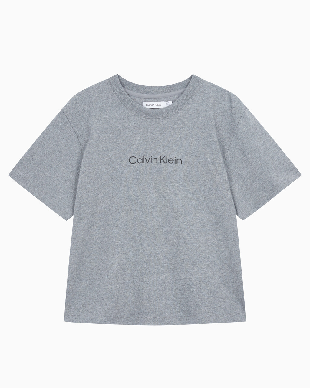 Buy 여성 릴렉스드 스탠다드로고 크루넥 반팔 티셔츠 in color MEDIUM GREY HEATHER