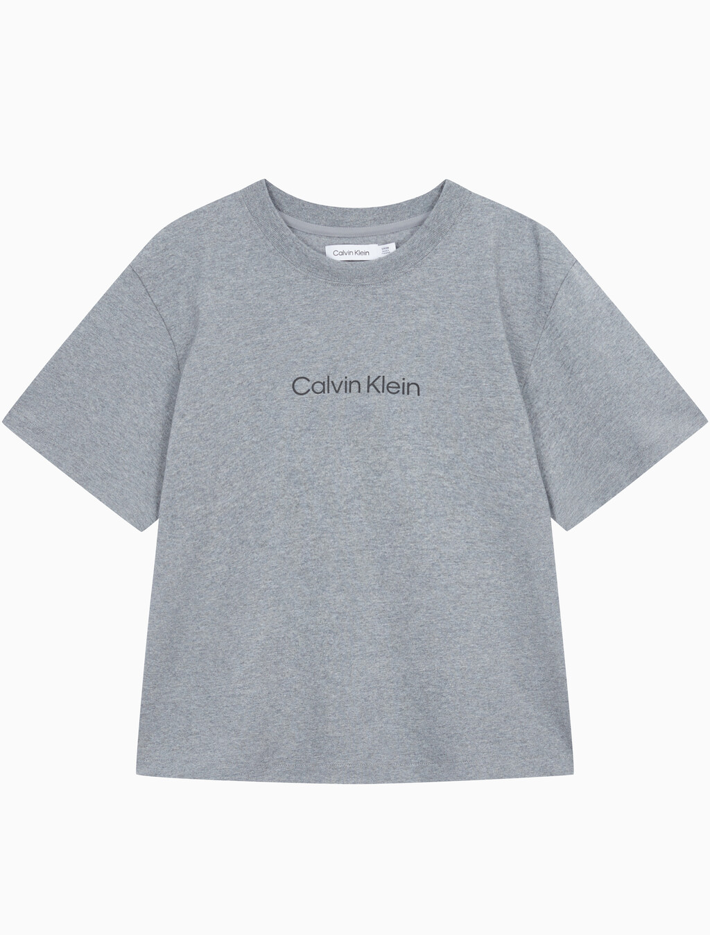 Buy 여성 릴렉스드 스탠다드로고 크루넥 반팔 티셔츠  in color MEDIUM GREY HEATHER