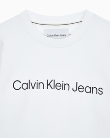 Buy 남성 레귤러핏 인스티튜셔널 로고 기모 스웨트셔츠 in color BRIGHT WHITE