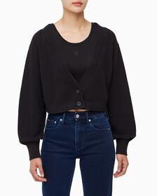 Buy 여성 투인원 패션 가디건 in color CK BLACK