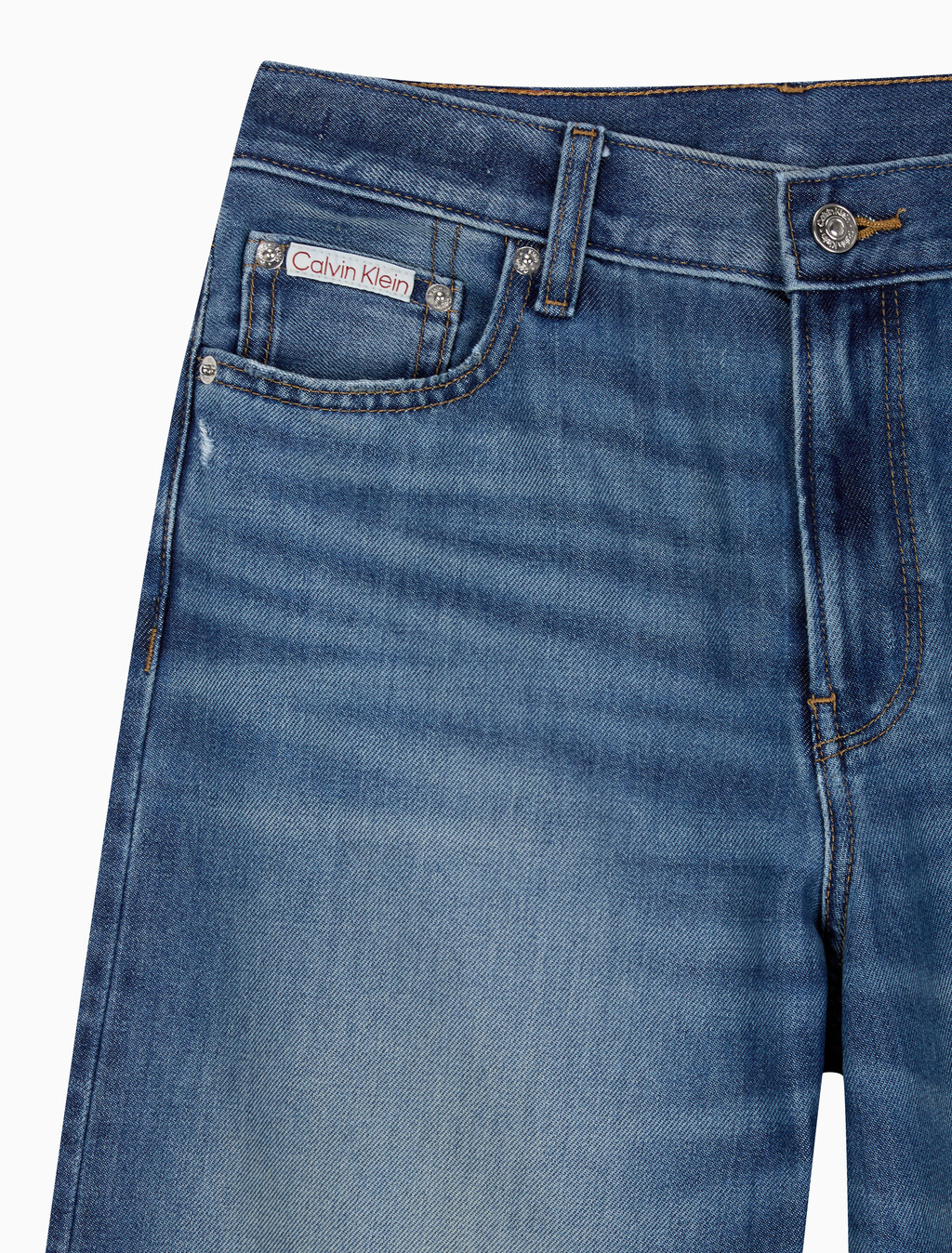 Buy 여성 로우라이즈 배기 데님 in color Blue