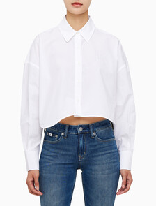 Buy 여성 크롭 패션 셔츠 in color BRIGHT WHITE
