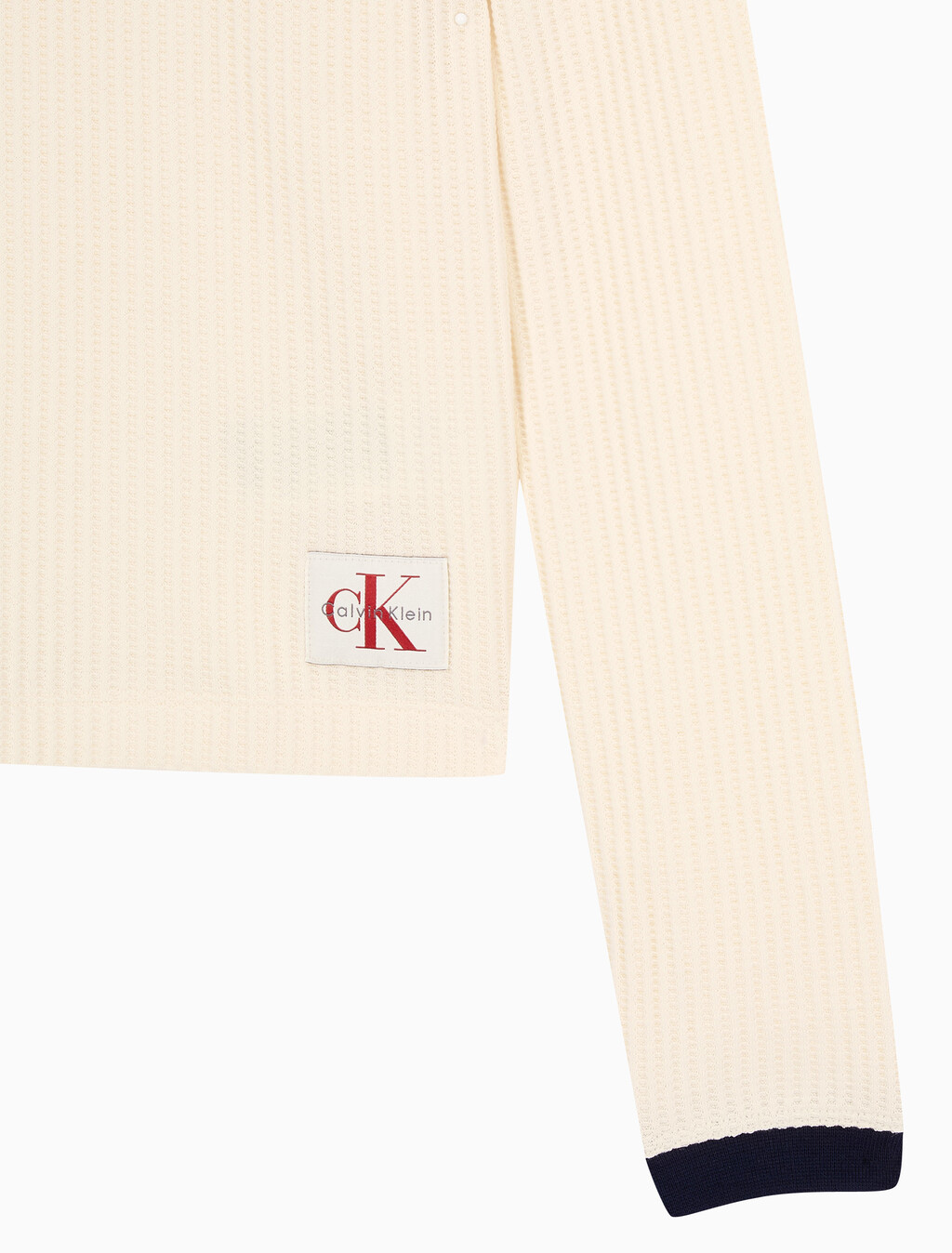 Buy 여성 L/S 와플 티셔츠 in color White