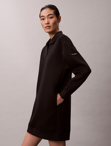 Buy 여성 롱슬리브 스쿠바 미니 드레스 in color BLACK