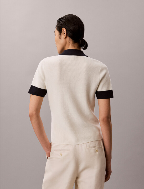 여성 우븐라벨 폴로