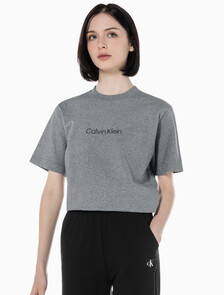 Buy 여성 릴렉스드 스탠다드로고 크루넥 반팔 티셔츠  in color MEDIUM GREY HEATHER