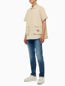 Buy 남성 유틸리티 오버핏 반팔 셔츠 in color CLASSIC BEIGE