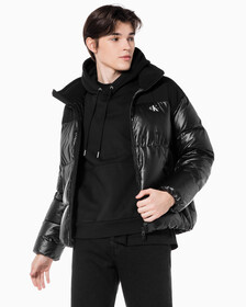 Buy 남녀공용 릴렉스 숏 블로킹 다운 푸퍼 in color CK BLACK