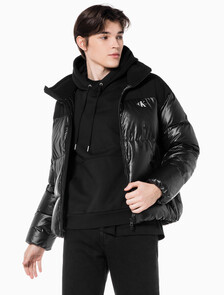 Buy 남녀공용 릴렉스 숏 블로킹 다운 푸퍼 in color CK BLACK