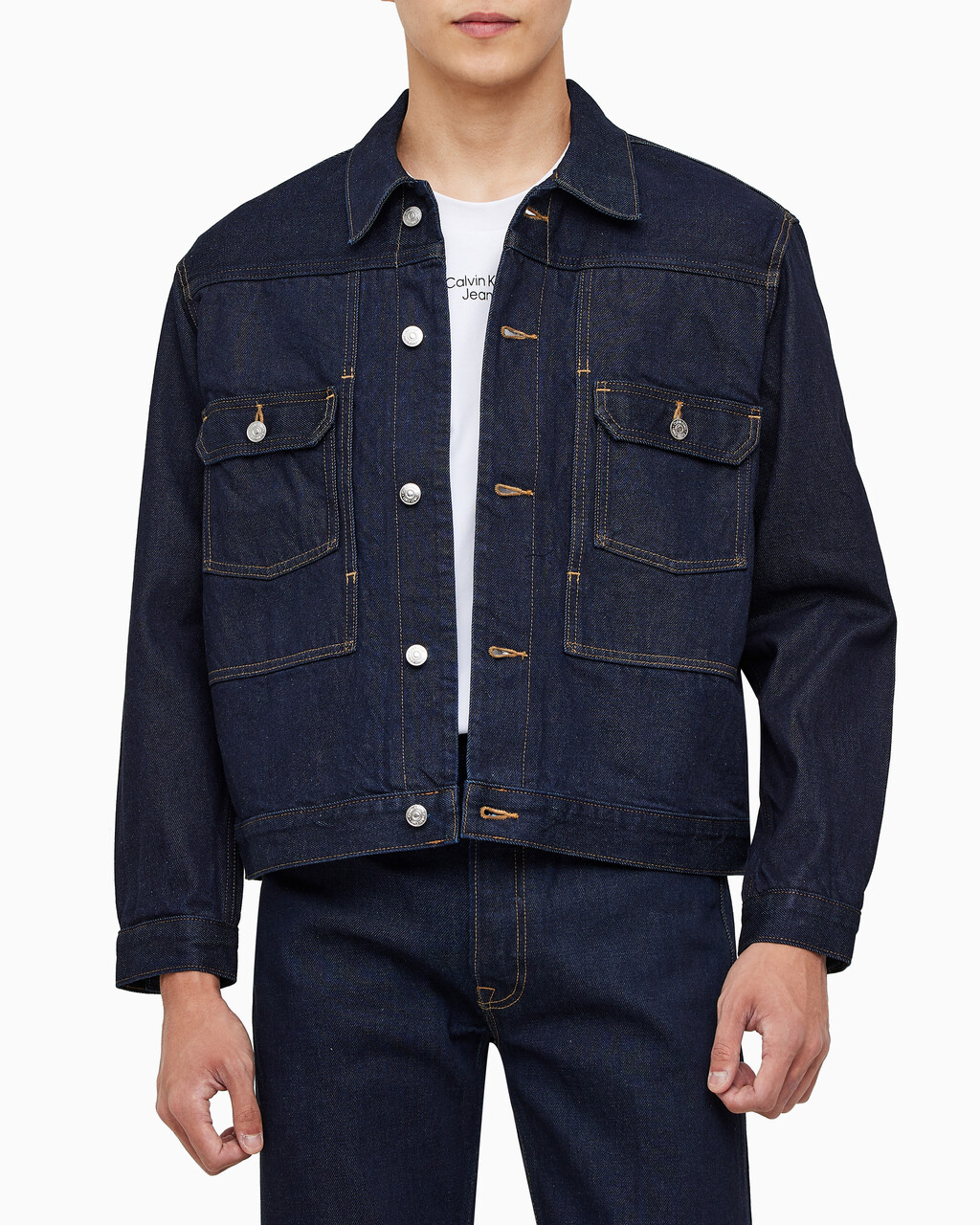 Buy 남성 유틸리티 데님 자켓 in color CK RAW SELVEDGE