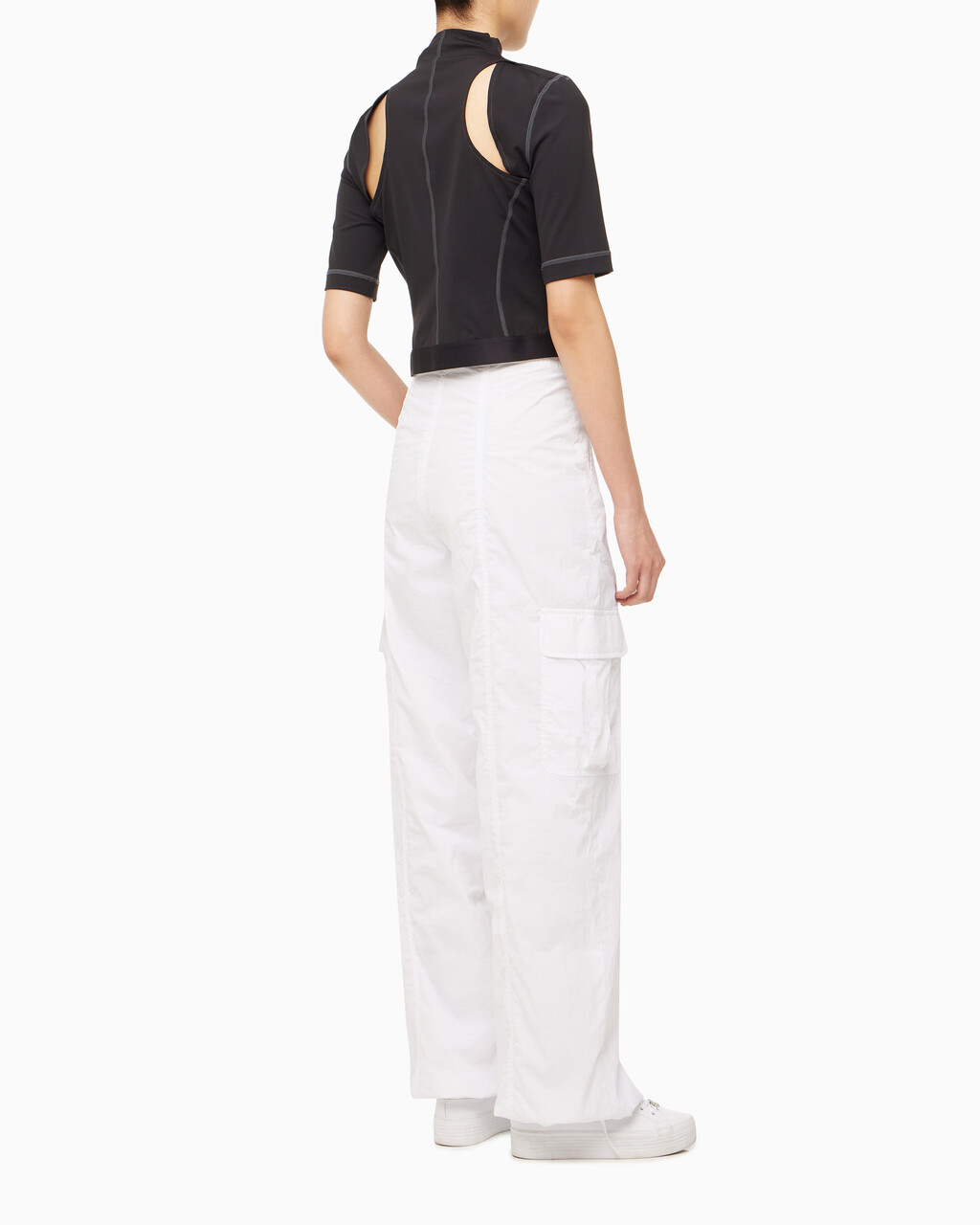 Buy 여성 소프트터치 화이트 카고 팬츠 in color BRIGHT WHITE