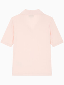 Buy 여성 슬림핏 브이넥 폴로 in color LIGHT PINK