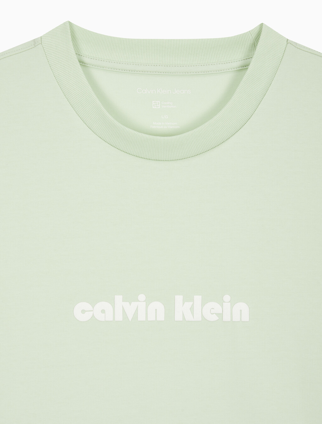 Buy 남성 릴렉스핏 저지 로고 쿨링 반팔 티셔츠 in color TENDER GREENS