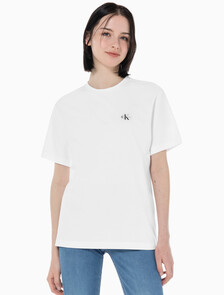 Buy 남녀공용 릴렉스핏 CK 로고 2PK 반팔 티셔츠 in color CK BLACK