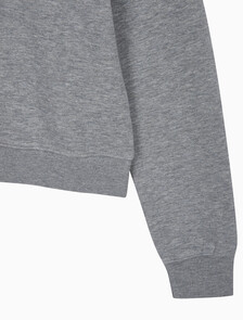Buy 여성 코튼 모달 플리스 폴로 스웻셔츠 in color MEDIUM GREY HEATHER