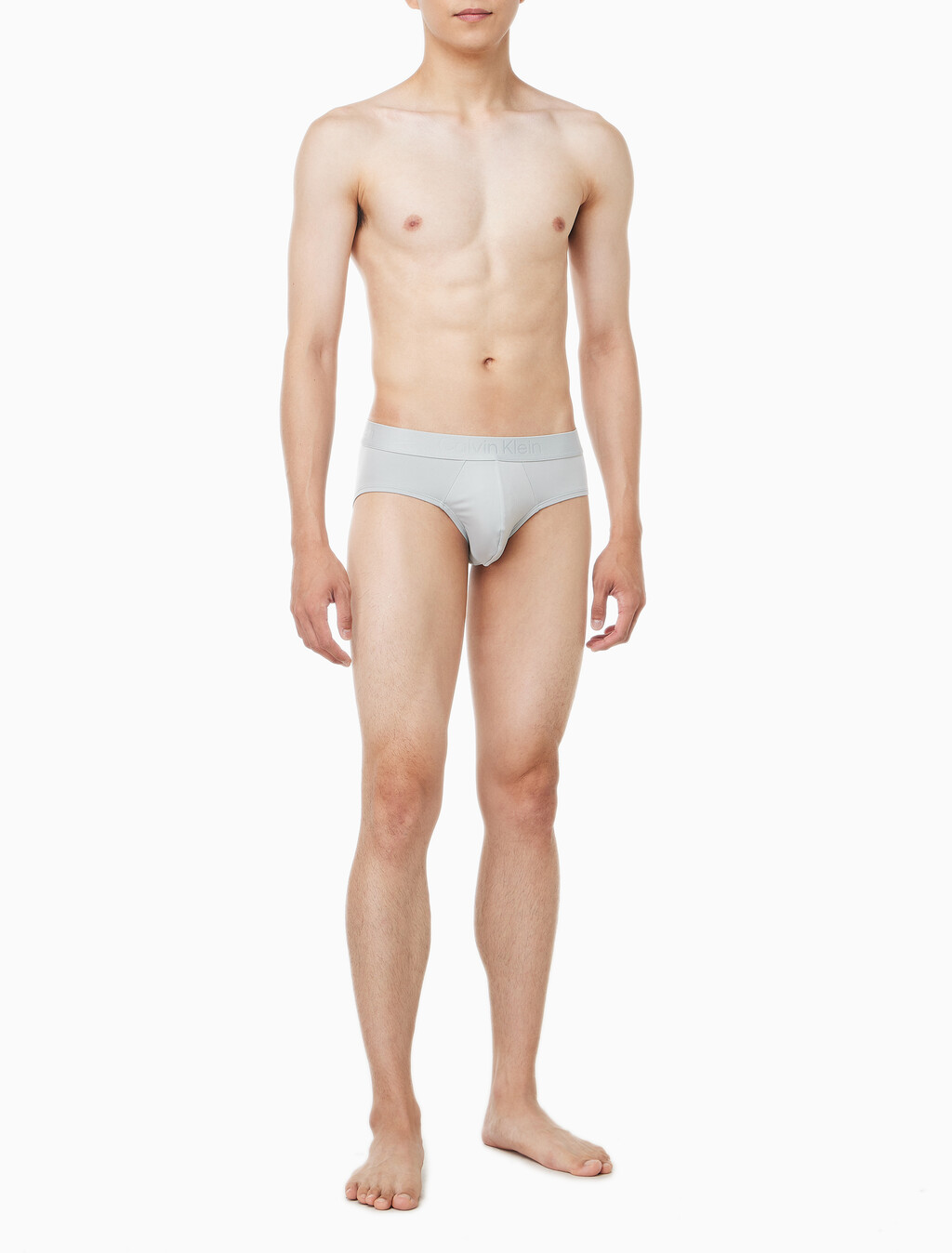 Buy 남성 CK 블랙 마이크로파이버 힙브리프 in color HARBOR MIST
