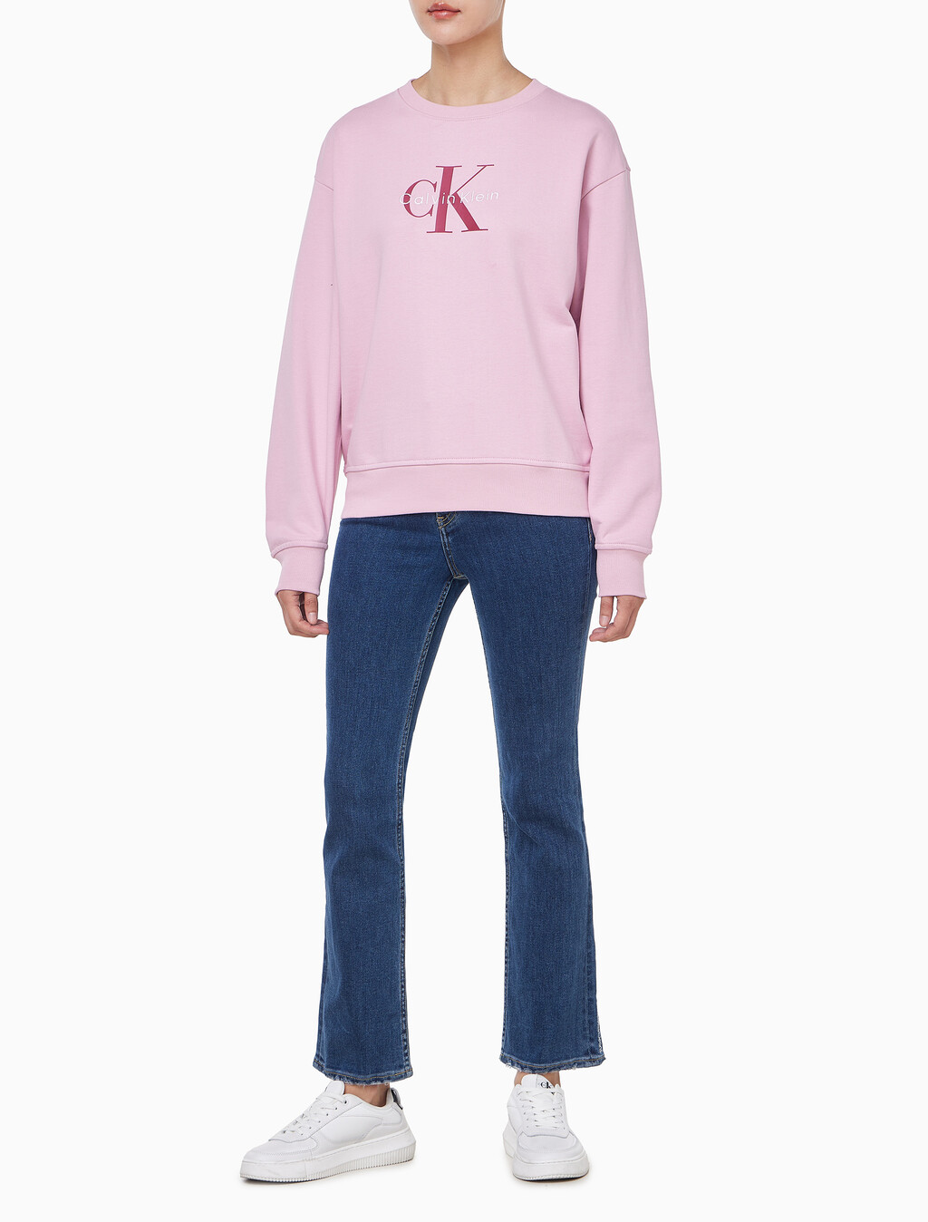 Buy 여성 모노로고 프렌치테리 릴렉스핏 스웻셔츠 in color Pink