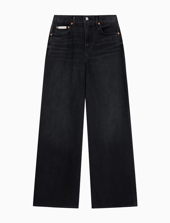 여성 와이드 레그핏 이브닝 블랙 팬츠