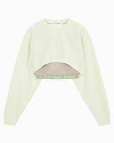 Buy 여성 투인원 벨벳 스웻셔츠 in color PASTEL GREEN