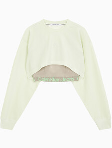 Buy 여성 투인원 벨벳 스웻셔츠 in color PASTEL GREEN