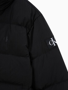 Buy 남성 레귤러핏 스탠드 카라 숏 다운 푸퍼 재킷 in color CK BLACK