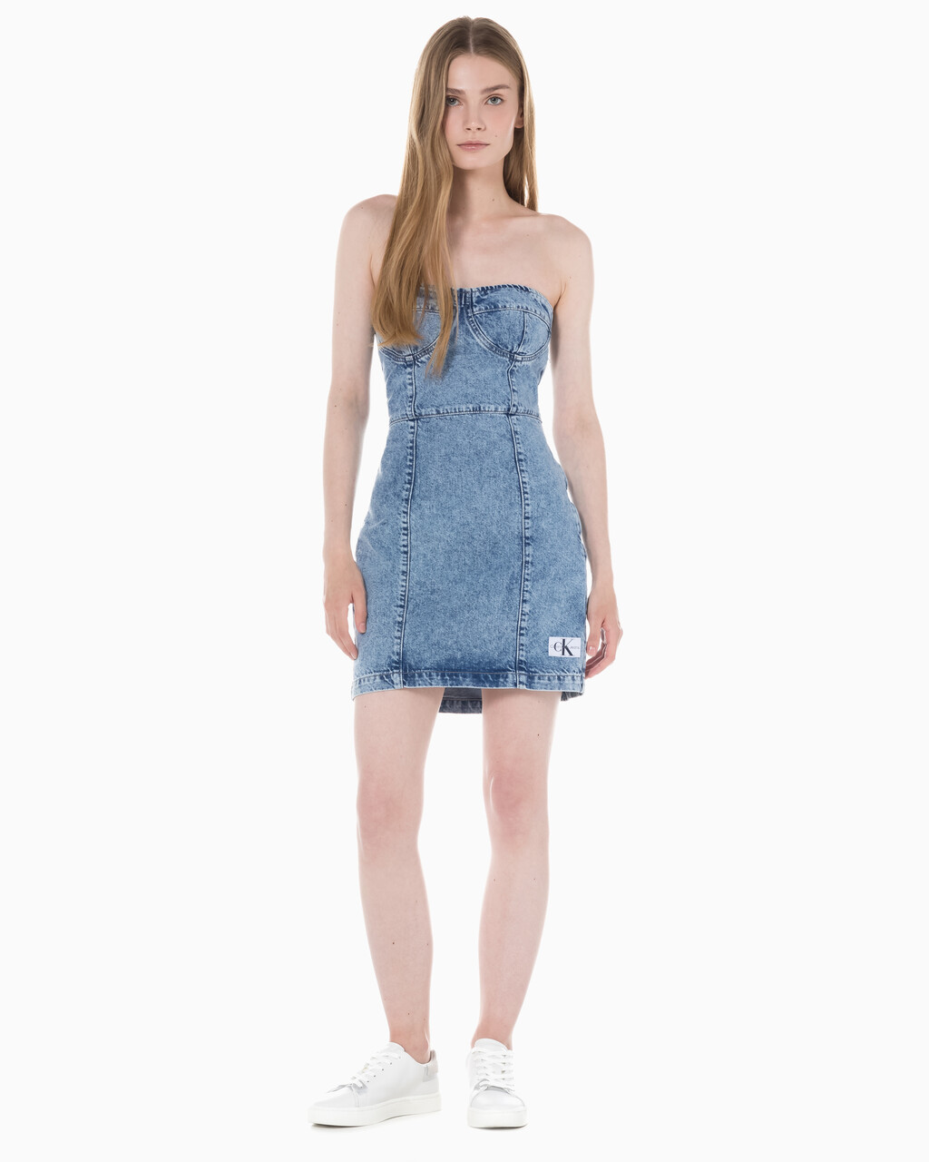 Buy 여성 코르셋 데님 드레스 in color 028A CHALKY BLU