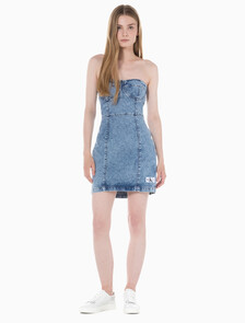 Buy 여성 코르셋 데님 드레스 in color CHALKY BLUE