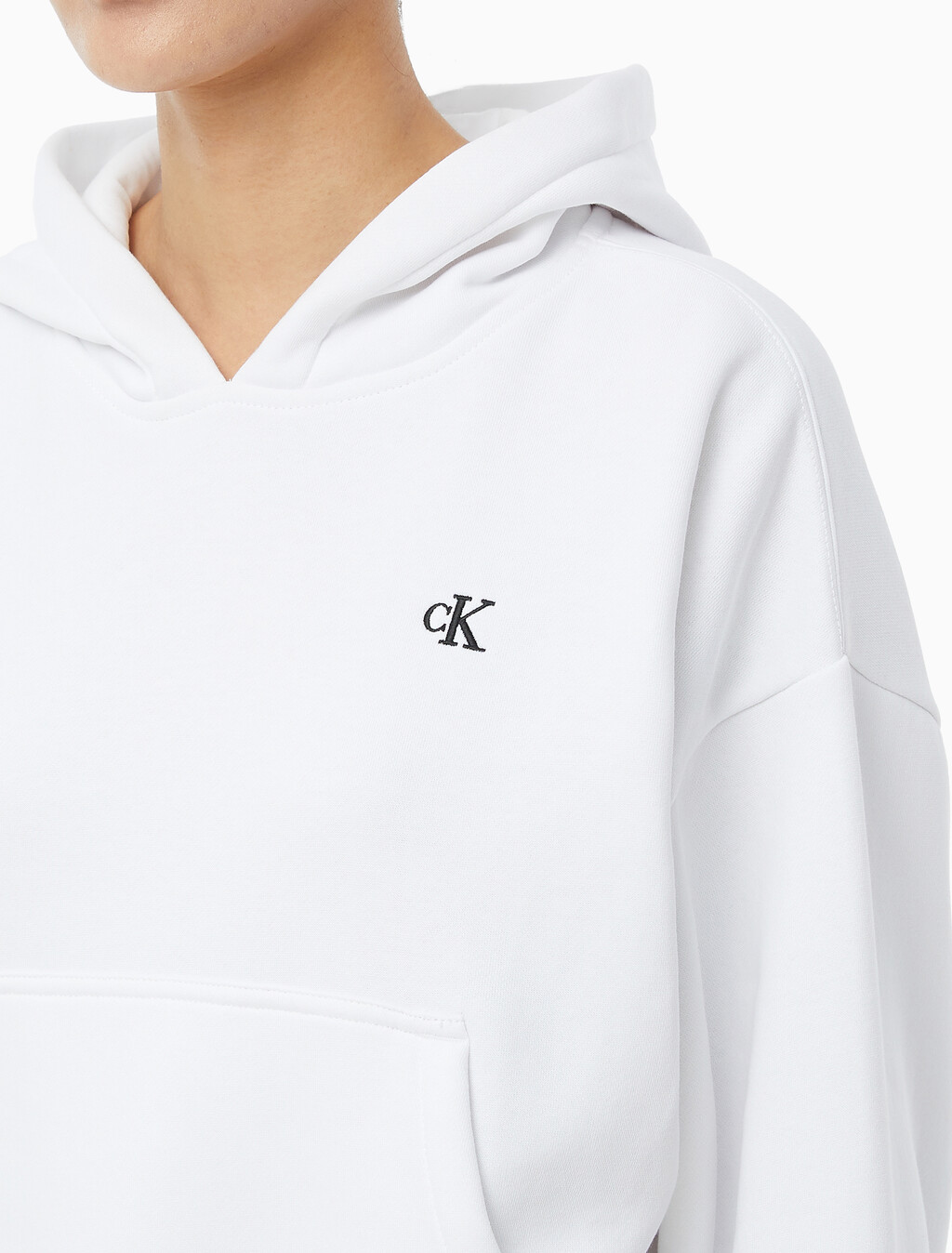 Buy 여성 아카이브 로고 플리스 후디 in color BRILLIANT WHITE