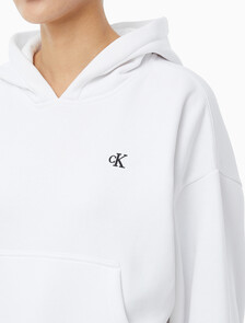 Buy 여성 아카이브 로고 플리스 후디 in color BRILLIANT WHITE