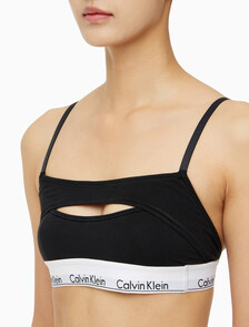 Buy 여성 모던코튼 디컨스트럭티드 AF 브라렛 in color BLACK