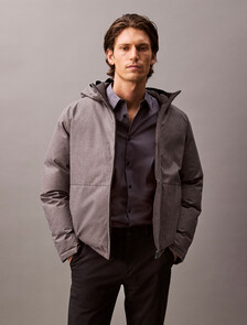 Buy 남성 롱슬리브 리버시블 덕다운 숏 푸퍼 in color GUNMETAL HEATHER