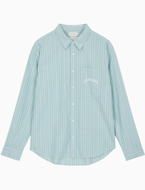 스트라이프 워시드 옥스포드 이지셔츠