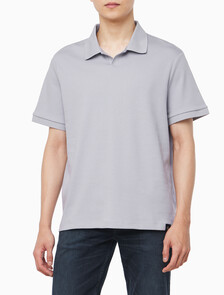 Buy 남성 드롭 니들 오픈 카라 폴로 반팔 티셔츠 in color LILAC GRAY