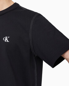 Buy 남성 레귤러핏 테리코튼 그래픽 반팔 스웨트셔츠 in color CK BLACK