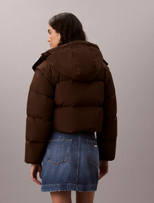 Buy 여성 매트 디테쳐블 슬리브 푸퍼 자켓 in color Brown